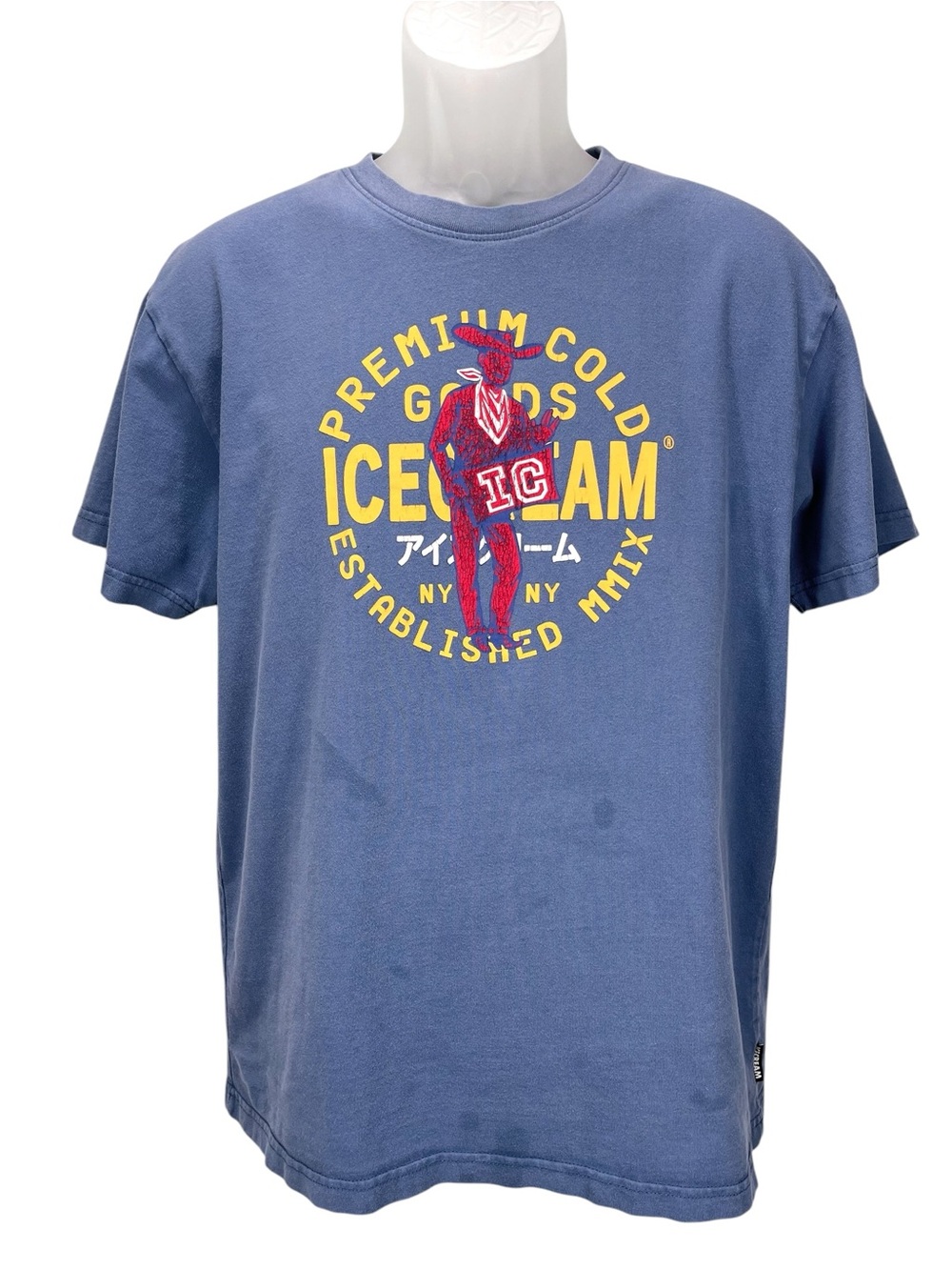 ICECREAM Premium Cold Goods Graphic T-Shirt Blue Men’s Large